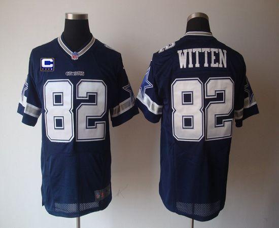  Cowboys #82 Jason Witten Navy Blue Team Color With C Patch Men's Stitched NFL Elite Jersey