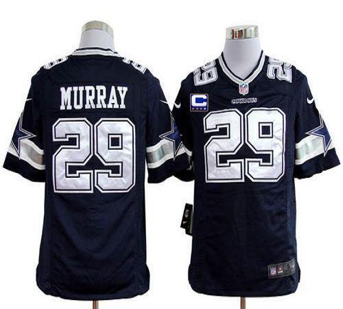  Cowboys #29 DeMarco Murray Navy Blue Team Color With C Patch Men's Stitched NFL Game Jersey