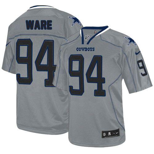 لحم الخنزير Nike Dallas Cowboys #94 DeMarcus Ware Lights Out Gray Elite Jersey لحم الخنزير