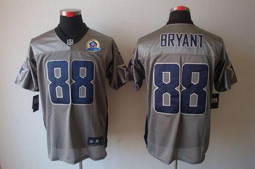  Cowboys #88 Dez Bryant Grey Shadow With Hall of Fame 50th Patch Men's Stitched NFL Elite Jersey