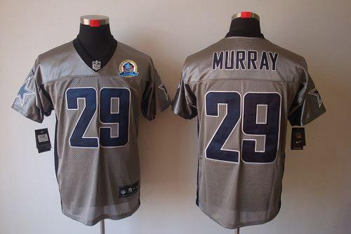  Cowboys #29 DeMarco Murray Grey Shadow With Hall of Fame 50th Patch Men's Stitched NFL Elite Jersey