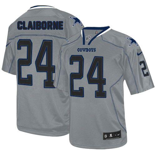  Cowboys #24 Morris Claiborne Lights Out Grey Men's Stitched NFL Elite Jersey