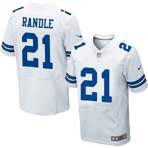  Cowboys #21 Joseph Randle White Men's Stitched NFL Elite Jersey