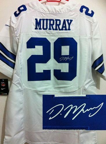  Cowboys #29 DeMarco Murray White Men's Stitched NFL Elite Autographed Jersey