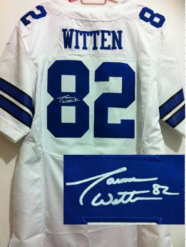  Cowboys #82 Jason Witten White Men's Stitched NFL Elite Autographed Jersey