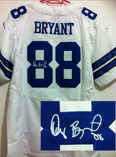  Cowboys #88 Dez Bryant White Men's Stitched NFL Elite Autographed Jersey