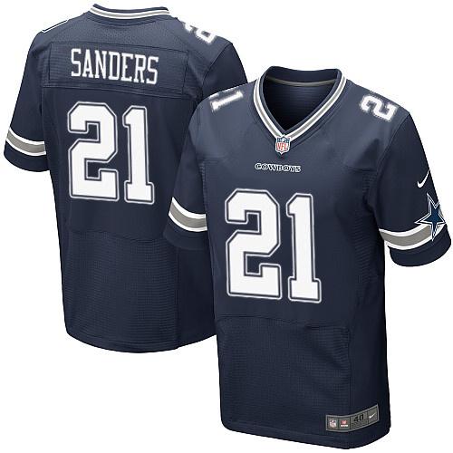  Cowboys #21 Deion Sanders Navy Blue Team Color Men's Stitched NFL Elite Jersey