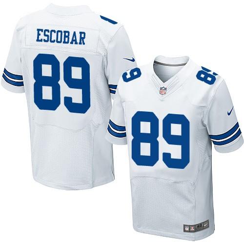  Cowboys #89 Gavin Escobar White Men's Stitched NFL Elite Jersey