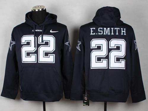 Dallas Cowboys #22 Emmitt Smith Navy Blue Pullover NFL Hoodie