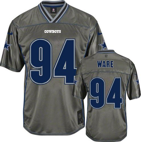  Cowboys #94 DeMarcus Ware Grey Men's Stitched NFL Elite Vapor Jersey
