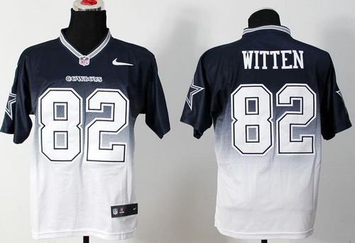  Cowboys #82 Jason Witten Navy Blue/White Men's Stitched NFL Elite Fadeaway Fashion Jersey