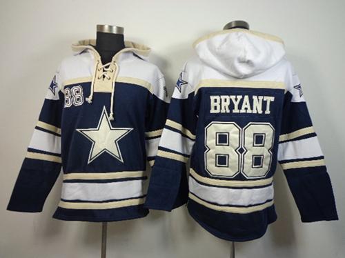  Cowboys #88 Dez Bryant Blue Sawyer Hooded Sweatshirt NFL Hoodie