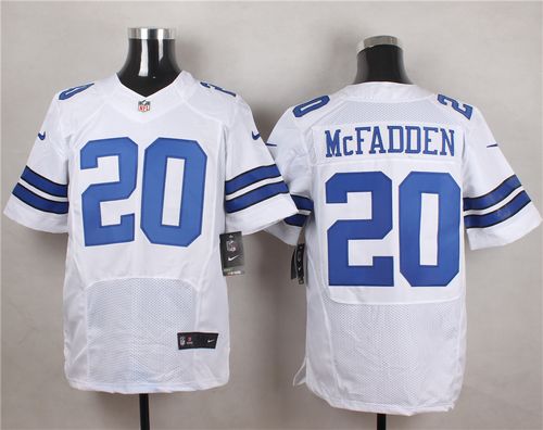  Cowboys #20 Darren McFadden White Men's Stitched NFL Elite Jersey