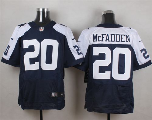  Cowboys #20 Darren McFadden Navy Blue Thanksgiving Throwback Men's Stitched NFL Elite Jersey