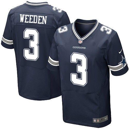  Cowboys #3 Brandon Weeden Navy Blue Team Color Men's Stitched NFL Elite Jersey