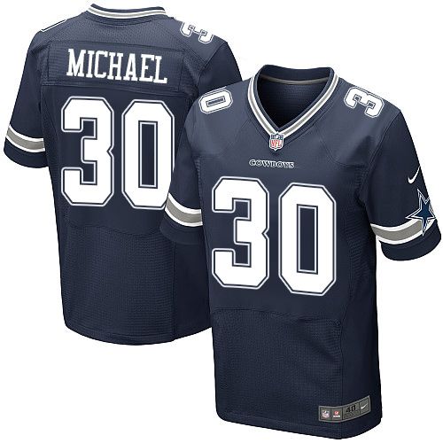  Cowboys #30 Christine Michael Navy Blue Team Color Men's Stitched NFL Elite Jersey