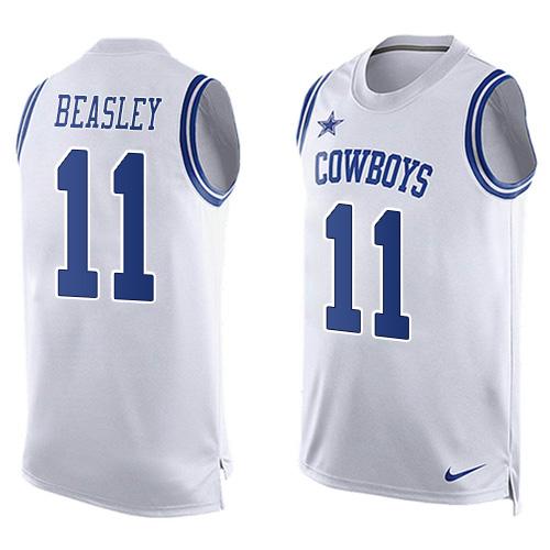  Cowboys #11 Cole Beasley White Men's Stitched NFL Limited Tank Top Jersey