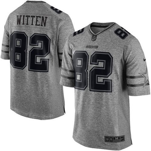  Cowboys #82 Jason Witten Gray Men's Stitched NFL Limited Gridiron Gray Jersey