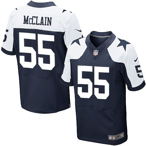  Cowboys #55 Rolando McClain Navy Blue Thanksgiving Throwback Men's Stitched NFL Elite Jersey