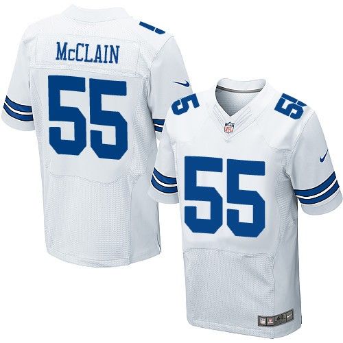  Cowboys #55 Rolando McClain White Men's Stitched NFL Elite Jersey