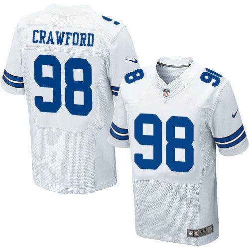  Cowboys #98 Tyrone Crawford White Men's Stitched NFL Elite Jersey