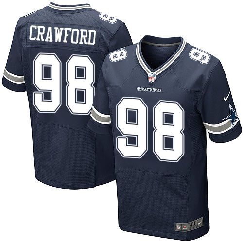  Cowboys #98 Tyrone Crawford Navy Blue Team Color Men's Stitched NFL Elite Jersey