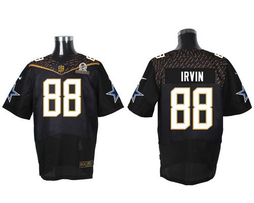  Cowboys #88 Michael Irvin Black 2016 Pro Bowl Men's Stitched NFL Elite Jersey