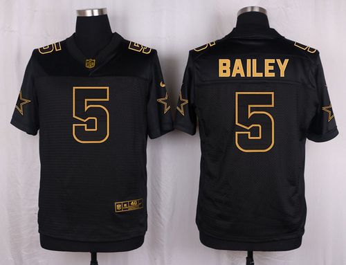  Cowboys #5 Dan Bailey Black Men's Stitched NFL Elite Pro Line Gold Collection Jersey