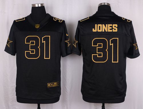  Cowboys #31 Byron Jones Black Men's Stitched NFL Elite Pro Line Gold Collection Jersey