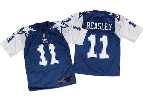  Cowboys #11 Cole Beasley Navy Blue/White Throwback Men's Stitched NFL Elite Jersey