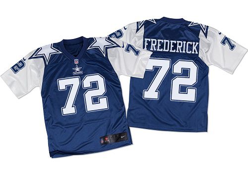  Cowboys #72 Travis Frederick Navy Blue/White Throwback Men's Stitched NFL Elite Jersey