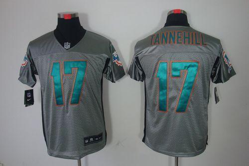  Dolphins #17 Ryan Tannehill Grey Shadow Men's Stitched NFL Elite Jersey