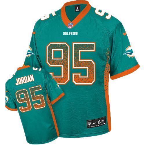  Dolphins #95 Dion Jordan Aqua Green Team Color Men's Stitched NFL Elite Drift Fashion Jersey