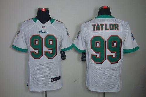  Dolphins #99 Jason Taylor White Men's Stitched NFL Elite Jersey