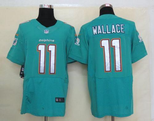  Dolphins #11 Mike Wallace Aqua Green Team Color Men's Stitched NFL Elite Jersey