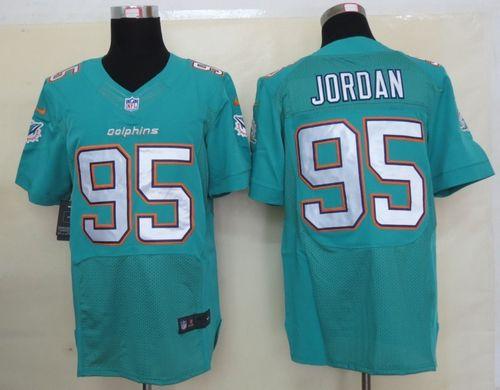  Dolphins #95 Dion Jordan Aqua Green Team Color Men's Stitched NFL Elite Jersey
