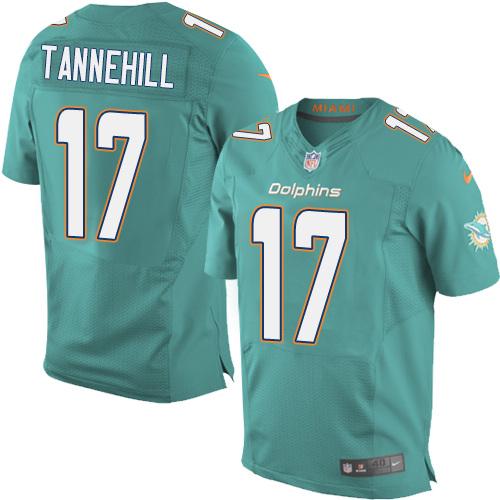  Dolphins #17 Ryan Tannehill Aqua Green Team Color Men's Stitched NFL New Elite Jersey