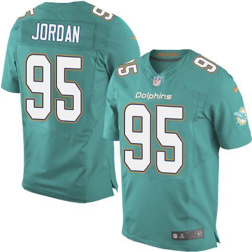  Dolphins #95 Dion Jordan Aqua Green Team Color Men's Stitched NFL New Elite Jersey
