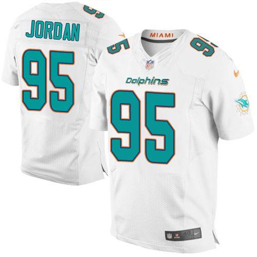  Dolphins #95 Dion Jordan White Men's Stitched NFL New Elite Jersey