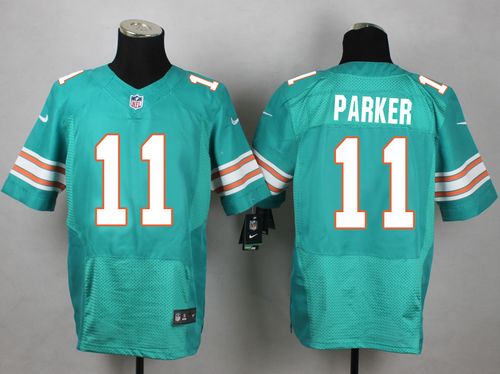  Dolphins #11 DeVante Parker Aqua Green Alternate Men's Stitched NFL Elite Jersey