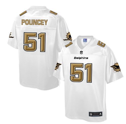  Dolphins #51 Mike Pouncey White Men's NFL Pro Line Fashion Game Jersey