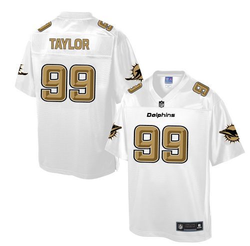  Dolphins #99 Jason Taylor White Men's NFL Pro Line Fashion Game Jersey