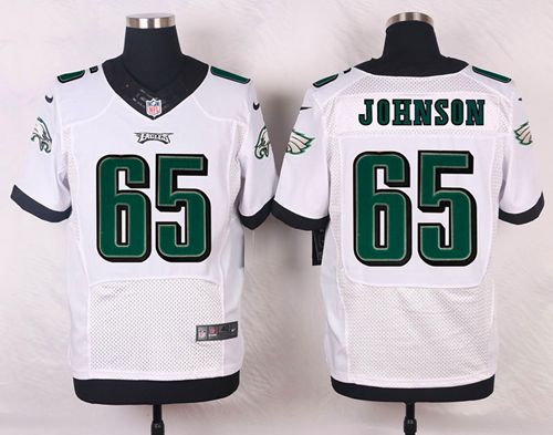  Eagles #65 Lane Johnson White Men's Stitched NFL New Elite Jersey