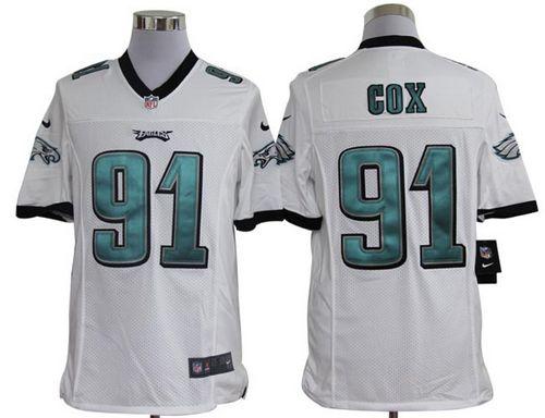  Eagles #91 Fletcher Cox White Men's Stitched NFL Limited Jersey