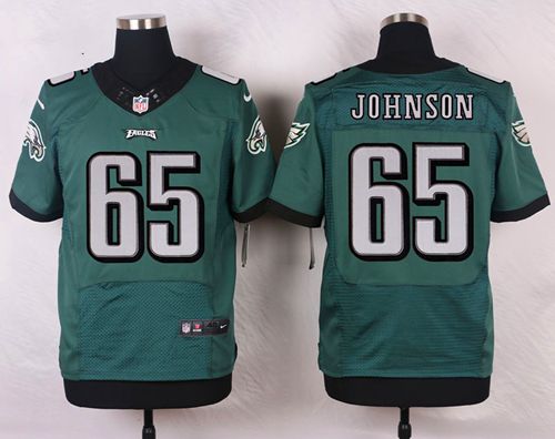  Eagles #65 Lane Johnson Midnight Green Team Color Men's Stitched NFL Elite Jersey