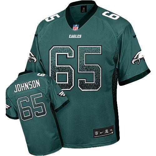  Eagles #65 Lane Johnson Midnight Green Team Color Men's Stitched NFL Elite Drift Fashion Jersey