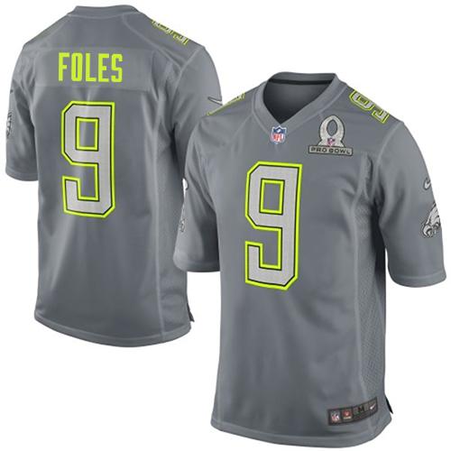  Eagles #9 Nick Foles Grey Pro Bowl Men's Stitched NFL Elite Team Sanders Jersey