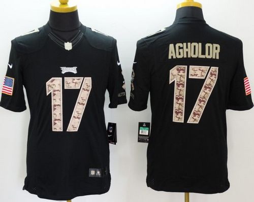  Eagles #17 Nelson Agholor Black Men's Stitched NFL Limited Salute to Service Jersey
