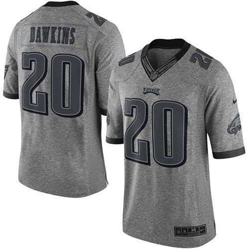  Eagles #20 Brian Dawkins Gray Men's Stitched NFL Limited Gridiron Gray Jersey