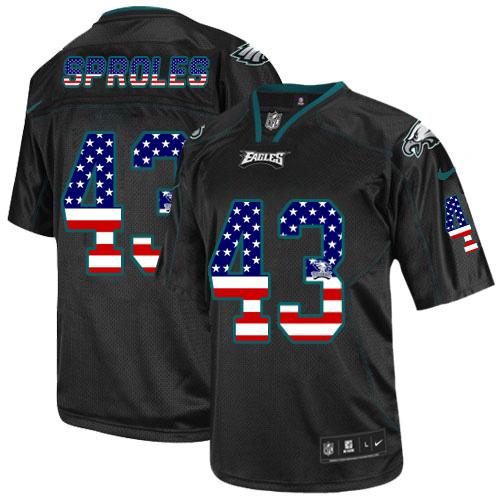  Eagles #43 Darren Sproles Black Men's Stitched NFL Elite USA Flag Fashion Jersey